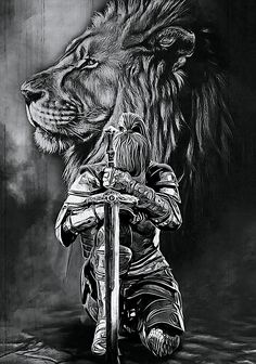 God Tattoo, Tattoo Lion, A Lion, Black And White, Tattoos, White, Black, Art