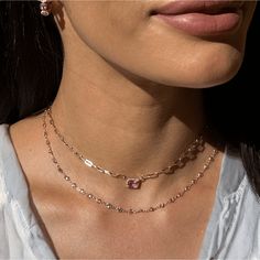 The pink sapphire and diamond paperclip necklace is handcrafted in 14K yellow, rose, or white gold. A beautiful necklace with timeless appeal that can be worn anywhere. It makes the perfect gift for yourself or someone you love, because pink sapphires bring femininity, strength, and power. Adjustable chain from 16-18 inches. 14K gold 5.90 grams gold 30 white diamonds .07 cts (7 inch length, varies with length of bracelet) 1 emerald cut pink sapphire Secure link clasp, adjustable length 16-18 inches Available in Yellow Gold, Rose Gold and White Gold Made with love in Los Angeles Complimentary gift wrapping provided Made to order depending upon color of gold desired and design. Most custom bracelets can be fabricated within 2-3 days, with the maximum 3 weeks. Dainty Rose Gold Necklace With Paperclip Chain, Dainty Rose Gold Paperclip Chain Necklace, Rose Gold Link Necklace With Paperclip Chain, Rose Gold Necklace With Paperclip Chain Link, Pink Link Jewelry With Adjustable Chain, Pink Paperclip Chain Necklace, Rose Gold Necklace With Paperclip Chain For Gift, 14k Rose Gold Paperclip Chain Necklace, Pink Clavicle Chain Necklace In Fine Jewelry Style