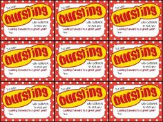 four rows of coupons are shown in red and white polka doted paper with the word