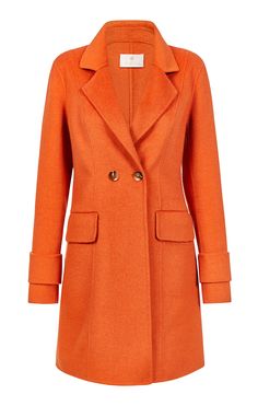 Romanticist - Double-Faced, Wool-Blend Coat - Product Image Orange Coat, Fashion Designs, Wool Blend Coat, Coat Outfits, Winter Coats, Princess Seam, Fall Collections, Cloak, Spring Collection