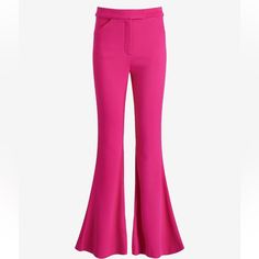 These High Waisted Pants Feature An Extreme Flare Leg For A Fun And Trendy Look. Pair With A Bodysuit And Sneakers For A Night On The Town And You Are Sure To Turn Some Heads. Spring Flare Pants In Solid Color, Solid Color Flare Pants For Spring, Fitted Wide Leg Pants For Party, Stretch Dress Pants For Spring Party, Fitted Party Pants With Pockets, Party Wide Leg Stretch Pants With Pockets, Fitted Flare Dress Pants For Spring, Fitted Flare Pants With Pockets, Flare Dress Pants For Spring