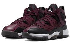 the air jordan vi retro is in maroon and black