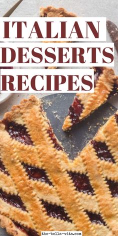 an image of italian desserts with the title overlay reading italian desserts recipes