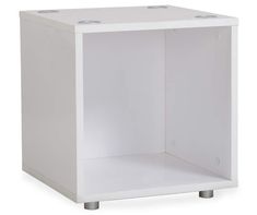 a white cabinet with two doors and three legs