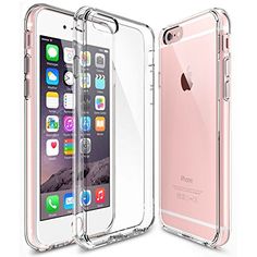 the back and side view of an iphone 6s case with clear bumpering on it