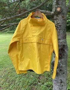 RARE and Vintage Yak Wear Gore-Tex Jacket by YakWorks. Size Large. Really cool "Rainbow" back vent and hidden pockets. Big front pouch pocket. Velcro at the wrists/cuffs. Velcro closure on the chest. Detachable hood is missing. There are some light marks here and there. See photos. Inside of the front pocket is flaking a little, does not affect the outer goretex shell. See photos.  If you have any questions, please ask. Yak works, yakwear, yak pak, yakpak, goretex Casual Windbreaker With Patch Pockets For Outdoor, Everyday Spring Windbreaker With Pockets, Functional Everyday Outerwear With Side Pockets, Fall Travel Windbreaker With Pockets, Spring Travel Windbreaker With Pockets, Urban Windbreaker With Pockets For Travel, Long Sleeve Windbreaker With Pockets For Travel, Functional Fall Outerwear With Kangaroo Pocket, Fall Travel Windbreaker With Side Pockets