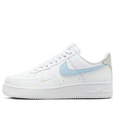 (WMNS) Nike Air Force 1 Low 'Light Armory Blue' HF0022-100 Nike Girls Shoes, Clean White Leather, Blue Air, Air Forces, Nikes Girl, Nike Air Force 1 Low, Girls Style, Air Force 1 Low, Nike Shoes Women