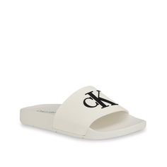 Calvin Klein-Arin Slide Sandal Highlight casual fits easily with the Arin slide sandal from Calvin Klein. The classic look pairs well with fave ensembles for a versatile add to your wardrobe. Casual Fits, Slide Sandals, Classic Looks, Calvin Klein, Off White, Sandals, Wardrobe, White