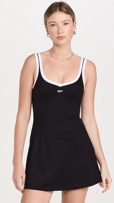 SET Sportbody Sweetheart Dress | Shopbop Black Sleeveless Tennis Dress With Built-in Bra, Stretch Elastane Tank Top For Training, Sleeveless Athleisure Activewear In Elastane, Fitted Racerback Sporty Tennis Dress, Sporty Fitted Racerback Tennis Dress, Sleeveless Elastane Tank Top For Training, Fitted Nylon Tank Top For Training, Fitted Summer Sportswear Tank Top, Fitted Go-dry Tank Top For Summer