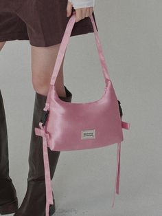 Composition : POLYESTER 100%Color : PinkCountry of Origin : Republic of Korea Korean Bag, Silk Bag, Pink Bag, Hobo Bag, Outfit Inspirations, Composition, Bag Lady, Ribbon, Shoulder Bag