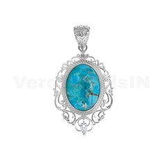 Elevate your style with this stunning Turquoise Pendant - a perfect gift for her. Handcrafted with care, this pendant necklace features a large oval-shaped turquoise gemstone set in 925 sterling silver. The twisted carving design adds a unique touch to this statement piece. This necklace comes without any chain. If you want a chain with it, please message us. Best Price Guarantee on this product. The natural turquoise stone is believed to have self-healing properties and is known for its vibrant Elegant Turquoise Cabochon Pendant Necklace, Elegant Turquoise Cabochon Necklace, Elegant Turquoise Oval Pendant Jewelry, Elegant Turquoise Gemstone Necklace, Elegant Silver Turquoise Necklace, Elegant Turquoise Necklace With Round Pendant, Elegant Turquoise Pendant Necklace As Gift, Elegant Turquoise Pendant Necklace For Gift, Elegant Oval Turquoise Necklace As Gift