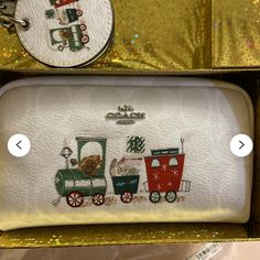 Coach Monogrammed Limited Edition Keychain And Mirror Included Christmas Themed Color -Chalk Comes In Gift Box And Coach Shopping Bag Coach Shopping Bag, Coach Pillows, Clear Travel Bag, Cosmetic Bag Set, Small Cosmetic Bags, Vintage Cosmetics, Bags Coach, Travel Bags For Women, Bags Logo