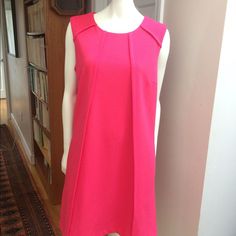 Gorgeous Fuchia Colored Size Large Dress (To The Knee) Sleeveless With Swing Style And Two Pockets. Originally $129, Classy Style. A-line Sleeveless Dress With Pockets For Work, Fitted Sleeveless Dresses With Side Pockets, Pink Knee-length Sleeveless Dress For Work, Sleeveless Workwear Dresses With Slip Pockets, Pink Dress With Side Pockets, Classy Style, Large Dress, Fashion Classy, The Knee