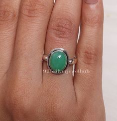 Green Onyx Ring, 925 Sterling Silver Ring, May Birthstone Ring, Oval Gemstone Ring, Handmade Silver Jewelry, Bohemian Ring, Ring for Women Gemstone Name - Green Onyx Stone Quality - AAA Ring Weight - 4.4 gm Ring Length - 1.5 cm  Ring Width - 1.2 cm  Stone Shape - As shown in the picture Ring Size - All Ring Size Available  You'll get the exact product as shown in the pictures We serve complete 925 sterling silver Jewelry and genuine properties of the stone. The products are dispatched from the small business from USA. Product Quality and Packaging - Our all products are 925 Silver Stamped which shows that the product is genuine and authentic .The products are dispatched from the small business from USA so you get the product on time and the product packaging comes in bubble foil wrap with Stackable Oval Emerald Ring In Silver, Oval Emerald Ring With Stone Setting In Sterling Silver, Oval Emerald Ring With Natural Stones In Sterling Silver, Oval Emerald Ring With Sterling Silver Setting, Oval Sterling Silver Stackable Emerald Ring, Handmade Adjustable Oval Emerald Ring, Oval Stackable Emerald Ring In Sterling Silver, Handmade Silver Emerald Ring With Oval Cabochon, Silver Emerald Oval Cabochon Ring