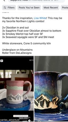 an instagram with two coffee mugs on it