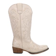 The Riley boot features a crème faux leather with western embroidery on vamp and shaft. $69.99 Western Beige Snip Toe Boots, Beige Western Snip Toe Boots, Beige Snip Toe Western Boots, Western Cream Ankle Boots, Western Style Cream Ankle Boots, Cream Snip Toe Boots For Ranch, Cream Snip Toe Boots For Rodeo, Western Beige Boots With Almond Toe, Cream Western Boots For Fall