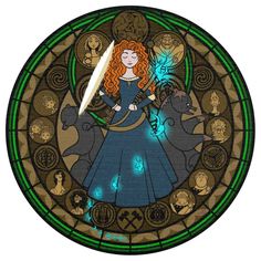 The Women Of Disney In Faux Stained Glass | The Mary Sue Brave Merida, Deco Disney, Childhood Things, Disney Brave