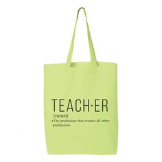 "Teacher Tote Bag, Friendly Bag, Shopping Bag, Book Bag, Gift For Her, Farmers Tote Bag, Gift for Teacher, Canvas Tote Bag, Teacher Gifts 6.0 oz., 100% cotton 20\" self-fabric handles 9\" handle drop Bottom gusset 15\"W x 16\"H x 3\"D" Everyday Letter Print Backpack, Everyday Backpack With Letter Print, School Rectangular Canvas Bag, Rectangular School Canvas Bag, Green Rectangular School Bag, Green Backpack For Shopping, Everyday Rectangular Satchel With Letter Print, Green Shopping Backpack, Rectangular Canvas Bag With Letter Print For Everyday