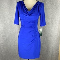 Beautiful Scoop Neck Dress Nwt Stretch Material Azure Dress, Scoop Neck Dress, Ralph Lauren Dresses, Ralph Lauren Dress, Ralph Lauren Blue, Lauren Ralph Lauren, Neck Dress, Scoop Neck, Size 2