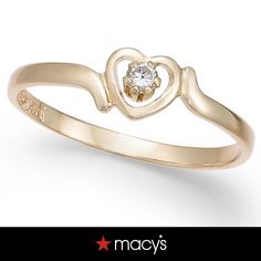 in stock Stamped 14k Diamond Ring For Valentine's Day, 14k Stamped Diamond Ring For Valentine's Day, 14k Heart Cut Diamond Ring For Valentine's Day, 14k Gold Heart Cut Diamond Ring For Formal Occasions, Valentine's Day 14k Stamped Fine Jewelry Diamond Ring, Macy's Anniversary Rings With Diamond Accents, Elegant 14k Gold Heart Ring With Round Band, Formal 14k Gold Heart Cut Diamond Ring, Formal Yellow Gold Heart Ring With Center Stone