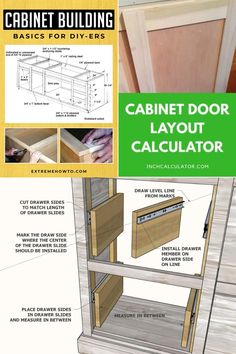 the cabinet door layout is shown with instructions for how to install it and how to use it