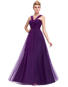 Long Purple Tulle Backless Elegant Bridesmaid Dress Purple Bridesmaid Dresses Long, Elegant Bridesmaid Dress, Purple Evening Gowns, Dinner Dresses, Wedding Evening Gown, Purple Evening Dress, Purple Tulle, Elegant Bridesmaid Dresses, Purple Bridesmaid Dresses