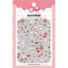 Cre8tion Nail Art Sticker Christmas Full set 26 Styles : C01-C23 & H01, H02, H03 NOTE : Full Set Orders may take an additional business day to pack and ship. All colors are not guaranteed to be available. If some colors are out of stock, we will try our best to acquire them. If it is not available, we may refund the missing items at the promotion price. Subsitution may not be available. If a large quantity is not available from the full set, we will notify you by email and by phone. Stickers For Christmas, Acrylic Nail Liquid, Xmas Nail, Nail Foils, Natural Nail Care, Christmas Nail Stickers, Christmas Tree Snowman, Santa Christmas Tree, Tree Snowman