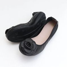 These Camellia Genuine Leather Ballet Flats will have you dancing away in style! Hit the ground running with these super comfortable, slip-on shoes that will be sure to make a fashion statement. Whether you’re hitting the streets or the dance floor, these flats will keep you looking cute and feeling great! Gender: WOMEN Item Type: Flats, Ballet Flats, Slip On Upper Material: Genuine Leather Toe Shape: Round toe Insole: Genuine Leather Outsole Material: Rubber Fashion Element: Flower, Elastic Ruc Black Ballet Flats, Leather Ballet Flats, The Dance, Dance Floor, Fashion Flats, Leather Slip Ons, The Streets, Loafer Shoes, Cow Leather