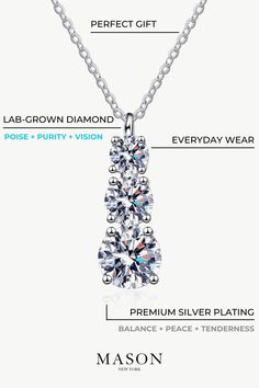 Details: • 1.8 Carat Lab-grown Diamonds• Diamond Clarity Rating Code: VVS1• Diamond Color Rating Code: D• Diamond Cut Grade: Excellent• Set in sterling silver• Chain length: 16 in, Extension length: 2 in• Benefits of Diamond: the Energy of POISE + PURITY + VISION Diamond Necklace Gift, Earrings For Wedding, Diamond Jewelry Set, Diamond Jewelry Necklace, Diamond Stud Earrings, Holiday Jewelry, 925 Sterling Silver Chain, Diamond Stud, Best Diamond