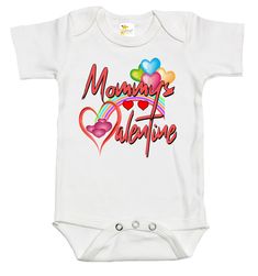 Rapunzie's sweet and heartwarming "Mommy's Valentine" Baby Onesie, designed to celebrate the love and bond between a baby and their adoring mommy. Carefully crafted with comfort in mind, this onesie is made from 100% cotton, ensuring a soft and gentle feel against your baby's delicate skin. The short sleeves provide ease of movement for your little one.Featuring a delightful graphic, this onesie showcases a vibrant rainbow adorned with red hearts, representing the joy and love that surrounds you Cute Pink Onesie For Mother's Day, Cute Short Sleeve Onesie For Mother's Day, Cute Mother's Day Onesie With Short Sleeves, Mother's Day Cute Short Sleeve Onesie, Personalized Birthday Onesie For Mother's Day, Short Sleeve Onesie As A Mother's Day Gift, White Onesie For Mother's Day Gift, Cute Onesie For Playtime On Mother's Day, Mother's Day Gift White Onesie