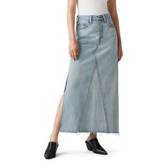 You're sure to love the classic style of this women's Iconic Long denim maxi skirt from Levi's.Click on this WOMEN'S GUIDE to find the perfect fit and more! You're sure to love the classic style of this women's Iconic Long denim maxi skirt from Levi's. Click on this WOMEN'S GUIDE to find the perfect fit and more! FEATURES Button closure 5 pockets Straight hem Denim fabric construction Fully linedFIT & SIZING 39 1/4-in. length Maxi length hits at the ankle Midrise sits on the high hip A-line silh Not In The Mood, Long Denim Skirt, Fabric Construction, Denim Maxi, Levis Women, Denim Maxi Skirt, In The Mood, Bottom Clothes, The Mood