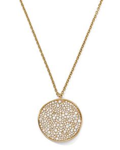 18K Gold Stardust Wavy Disc Pendant Necklace with Diamonds,+16-18" by Ippolita at Neiman Marcus. Diamond Chain Necklace, Gem Jewelry, 18k Gold Necklace, Diamond Jewel, Pave Pendant, Gold Diamond Necklace, Disc Pendant, Disc Necklace, Yellow Gold Chain