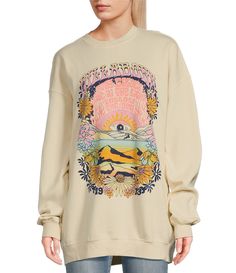 From Billabong&#x2C; this sweatshirt features:Oversized fitCrew necklineLong sleevesLarge front graphicPullover stylingCotton/polyesterMachine wash/tumble dryImported. White Caps, Billabong, Graphic Sweatshirt, Sweatshirts, Clothes