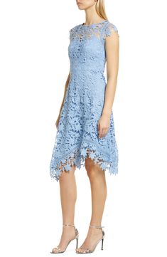 An unlined yoke and an uneven hem highlight the exquisite lace work covering this chic cocktail dress. 37 1/2" to 44" length (size 8) Hidden back-zip closure Jewel neck Cap sleeves Partially lined 100% polyester Dry clean Imported Women's Clothing Cocktail Dress Nordstrom, Chic Cocktail Dress, Eliza J, Jewel Neck, Nordstrom Dresses, High Low Dress, Cap Sleeves, Cocktail Dress, Women's Clothing