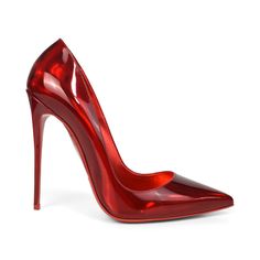 Christian Louboutin 'So Kate 100' pumps in red holographic patent leather with a stiletto heel and a pointed toe. Includes dust bag. Brand = Christian Louboutin Size = 40 Condition = 8/10, Very good. Material = Patent leather Heel Height = 130mm SKU = 22279-11 Red Glossy Heels For Formal Occasions, Chic Red Heels With Glossy Finish, Red Glossy Pointed Toe Heels, Red Sleek Heels With Sculpted Heel, Sleek Red Heels With Sculpted Heel, Glossy High Heel Shoes For Night Out, Red Patent Leather Heels With Sculpted Heel, Pointed Patent Leather Heels For Party, Glossy High Heels For Evening