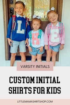 Get a comfy sweatshirt with your kids custom initial on it! Several colors available, only at littlemamashirtshop.com. Gender-neutral White Tops For School, Customizable Cute Tops For School, Cute Customizable Tops For School, Customizable School Spirit Tops For School, Customizable School Spirit Tops, Boy Mama, Family Brand, The Youth, Comfy Sweatshirt