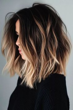 Long Bob Ombre, Bob Panjang, Bob Ombre, 2024 Hair Trends, Rambut Brunette, Short Ombre Hair, Brown Ombre Hair, Short Brown Hair, Vlasové Trendy