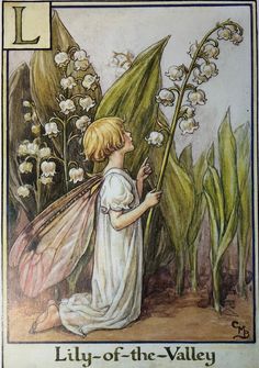 an image of a fairy with lily of the valley