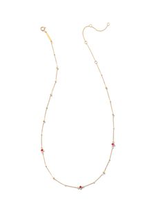 Featuring an adjustable closure and sparkling gemstone accents, the Michelle 14k Yellow Gold Strand Necklace in Ruby offers you the elegant look you love. Layer this strand necklace with other styles for a simple statement, or let it shine on its own. The stars have spoken: You need our Michelle 14k Yellow Gold Strand Necklace in Ruby. Metal 14k Yellow Gold Closure Spring Ring Clasp Size 16"Chain With 2" ExtenderDue to the one-of-a-kind nature of the medium, exact colors and patterns may vary sl Layering Kendra Scott Necklaces, Kendra Scott Necklace, Let It Shine, Gold Jewelry Necklace, Shine On, Strand Necklace, Kendra Scott, Spring Rings, Size 16