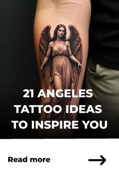 Guardian Angel Tattoo For Men, La Tattoo, Scene Drawing, Tattoo Care, Spiritual Tattoos, Tattoo Bracelet, Sternum Tattoo, Celebrity Culture, Japan Tattoo