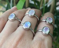 "A stackable sterling silver ring featuring a faceted oval-shaped Rainbow Moonstone set in a simple bezel setting, which makes a great birthstone ring for those June Birthdays. Wrapped in a box ready for gift giving.(r-new-29) Rainbow Moonstone measure 8mm x 6mm *Follow us @belesasjewelry on Instagram for promotions/giveaways *LIKE* us on Facebook http://www.facebook.com/Belesas to find special coupon codes *If you like the ring, please click on the \"Pin It\" icon ------------------------------ Adjustable Oval Gemstone Stackable Rings, Silver Oval Moonstone Ring With Bezel Setting, Dainty Oval Crystal Ring, Stackable, Dainty Oval Crystal Stackable Ring, Dainty Oval Crystal Ring Stackable, Oval Moonstone Ring With Bezel Setting In Silver, Adjustable Stackable Oval Opal Ring, Adjustable Oval Stackable Rings, Stackable Rings With Moonstone Gemstones