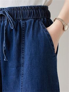 Description Product ID: BT2051509 Material: Denim Pattern: Solid Season: Summer Style: Fashion, Casual Occasion: Daily, Travel, Dating Package included 1 * Jeans Size Chart (Asian Size) Please allow 1-3 cm measured error. Size Length Waist Hip M 80cm | 31.5 in 66cm - 98cm | 26.0'' - 38.6 in 130cm | 51.2 in L 81cm | 31.9 in 70cm - 104cm | 27.6'' - 40.9 in 132cm | 52.0 in XL 82cm | 32.3 in 74cm - 108cm | 29.1'' - 42.5 in 134cm | 52.8 in Indigo Jeans With Pockets For Spring, Casual Indigo Denim Bottoms, Casual Indigo Jeans For Spring, Summer Denim Jeans With Drawstring, Spring Mid-rise Jeans With Drawstring, Summer Drawstring Denim Jeans, Mid-rise Jeans With Drawstring For Spring, Indigo Casual Bottoms With Elastic Waistband, Casual Indigo Bottoms With Elastic Waistband