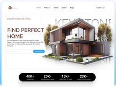 the homepage is clean and ready to be used as a real estate listing tool