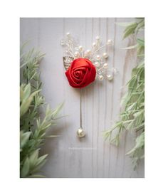 Red Boutonniere, Brooch Boutonniere, Christmas Wedding, Grooms Pin, Groomsmen Pins, Gold Boutonniere, Winter Boutonniere, Wedding Pin Stunning crystal/pearl gold or silver brooch boutonniere will be a very nice accessory for your groom and complement your gold/silver, Christmas and winter wedding. Great for Best Man or groomsmen as well. You can choose silver or gold base. More colors of the rose flower are available just message me in what are you interested. Size:5''x2.5'' Thank you for visiti Red Wedding Brooch For Valentine's Day, Elegant Christmas Brooches For Formal Occasions, Elegant Wedding Pins With Flower Decoration, Flower Shaped Wedding Brooch Pin, Elegant Christmas Party Brooches, Elegant Flower-shaped Wedding Pins, Elegant Flower Wedding Pins, Red Flower Lapel Pin For Wedding, Flower Shaped Wedding Lapel Pin Brooch