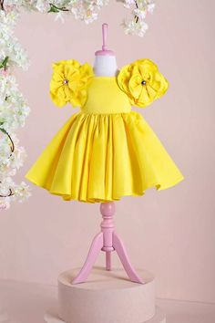 Easter For Babies, Yellow Party Dress, Yellow Satin Dress, Yellow Party Dresses, Toddler Girl Christmas Dresses, Girls Gold Dress, Purple Flower Girl Dress, Girl Green Dress, Purple Girls Dress