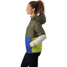 A lot of jackets go way too over the top these days. The Cotopaxi Teca Calido Hooded Jacket is not one of those. This well-made piece gives us all we want while in the outdoors with elegant simplicity. Warm and low-bulk synthetic insulation, a smooth reversible look and style, and comfy elastic-bound openings to keep out the cold--yeah, that's just right. Hooded Windbreaker With Fleece Lining For Hiking, Green Hooded Windbreaker For Outdoor Activities, Green Windbreaker For Cold Weather, Green Windbreaker With Detachable Hood For Cold Weather, Green Hooded Jacket With Drawstring For Cold Weather, Green Fleece-lined Hooded Jacket, Green Double-lined Hooded Jacket For Outdoor, Green Hooded Jacket With Detachable Hood For Outdoor, Green Hooded Jacket With Double-lined Hood For Outdoor