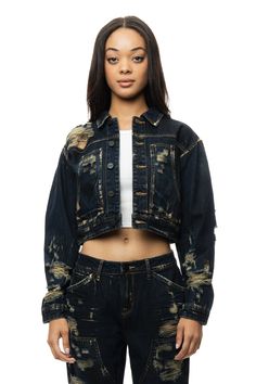 - Short Relaxed Carpenter Jacket- 100% Cotton- 1920 BLUE- Height : 5’ 10” / Waist : 25” Carpenter Fashion, Carpenter Jacket, Fashion Denim Jacket, Denim Jacket Fashion, Denim Branding, Denim Fashion, Jean Jacket, Final Sale, Denim Jacket