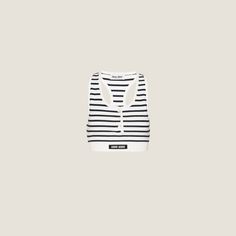 Plain knit Cropped fit Regular shoulder Ribbed knit hem Intarsia logo Mother-of-pearl front button closure Classic Miu Miu Cotton Tops, Classic Cotton Miu Miu Tops, Knit Crop, Top Women, Cotton Top, Cotton Tops, Miu Miu, White Blue, Contemporary Design