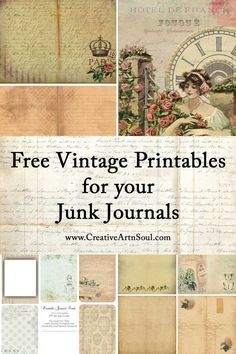 vintage printables for your junk journals