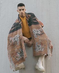 The 'SAZIL' Poncho Cape -machine-knitted made with 80% up-cycled cotton and 20% polyester -super soft and comfy yet stylish -Free worldwide shipping over $250 on WhoCaresWhyNot.com -in stock sizes will be shipped out within 24-72 hours and back ordered items will be shipped between 2-4 weeks. Please send an email to whocares_whynot@yahoo.com for questions and time-sensitive orders. *All coat and jacket orders for Burning Man must be placed by August 1st for guaranteed on-time delivery. Casual Wool Poncho, Casual Wool Poncho One Size, Casual One-size-fits-all Wool Poncho, Mens Cape, Poncho Men, Mens Poncho, Burning Man Costume, August 1st, 1 August